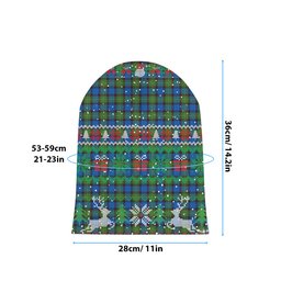 ScotsTee Shop Scottish Sinclair-Brown Ancient Tartan Plaid Christmas Deer Snowman Snowflake Bell Knit Beanie