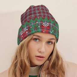 ScotsTee Shop Scottish Warden Tartan Plaid Christmas Deer Snowman Snowflake Bell Knit Beanie