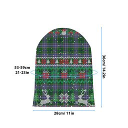 ScotsTee Shop Scottish Wishart Hunting Modern Tartan Plaid Christmas Deer Snowman Snowflake Bell Knit Beanie