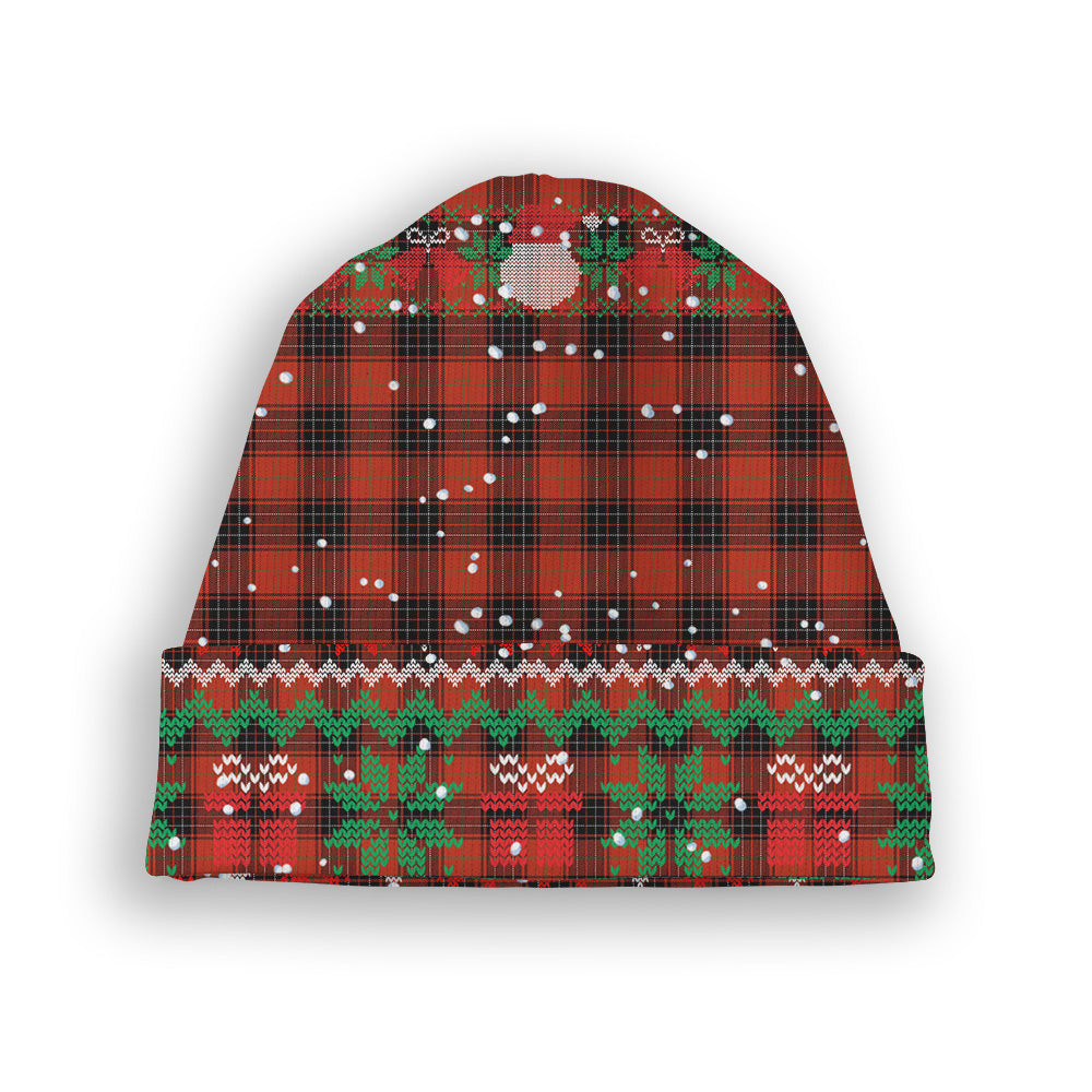 ScotsTee Shop Scottish Wemyss Ancient Clan Tartan Plaid Christmas Deer Snowman Snowflake Bell Knit Beanie