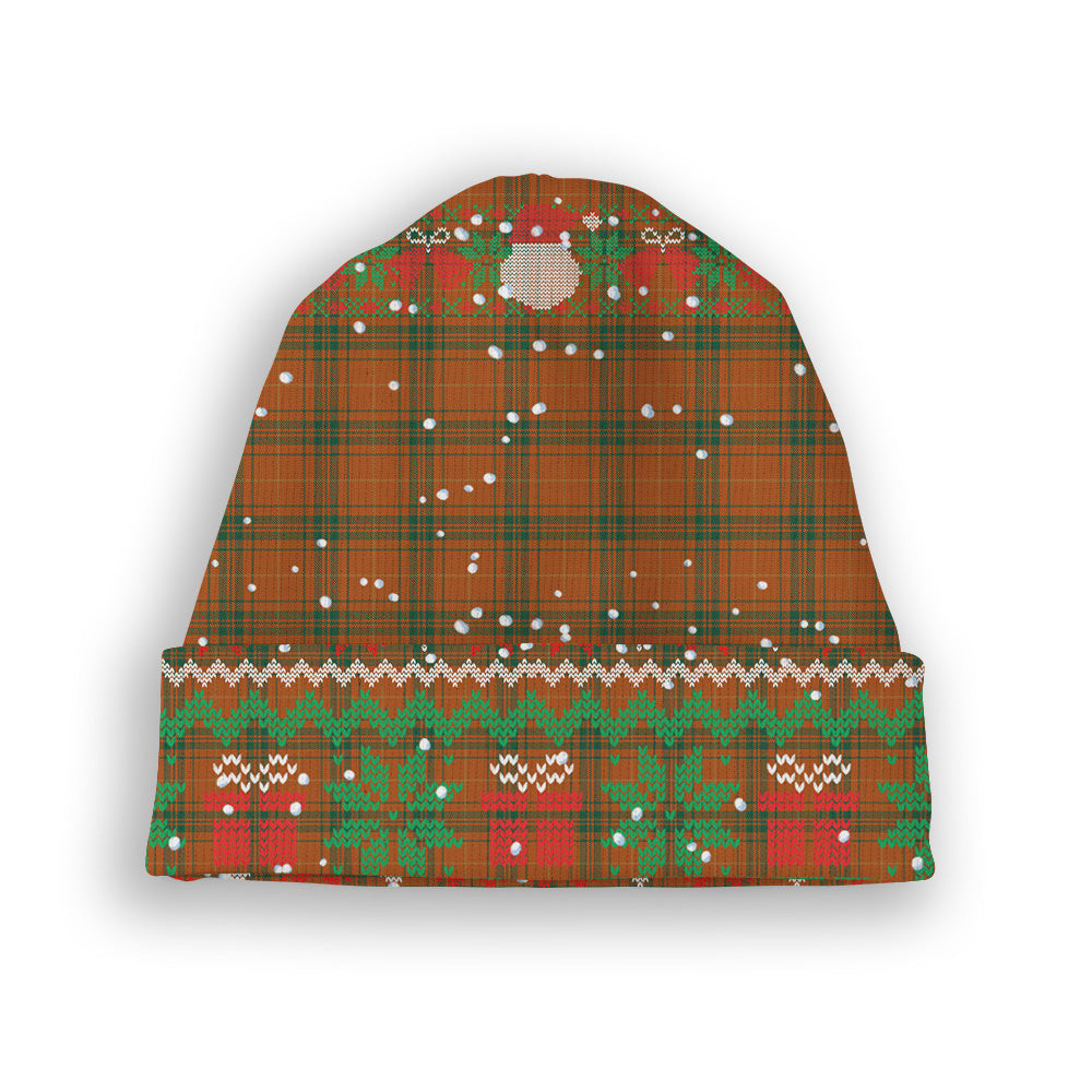 ScotsTee Shop Scottish Wolfe Tartan Plaid Christmas Deer Snowman Snowflake Bell Knit Beanie