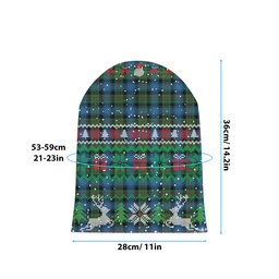 ScotsTee Shop Scottish Young Melvina Ancient Tartan Plaid Christmas Deer Snowman Snowflake Bell Knit Beanie