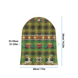 ScotsTee Shop Scottish Yamaguchi Tsutomu Tartan Plaid Christmas Deer Snowman Snowflake Bell Knit Beanie