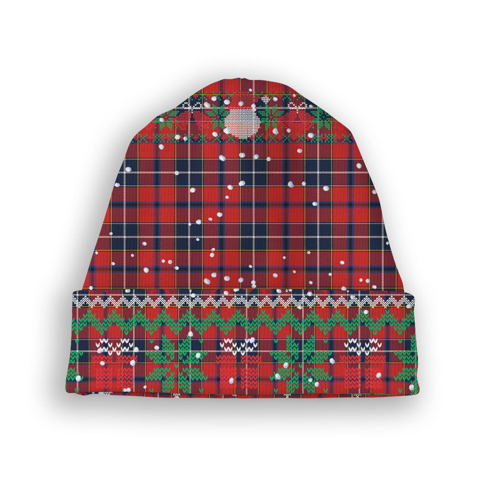 ScotsTee Shop Scottish Wishart Dress Modern Tartan Plaid Christmas Deer Snowman Snowflake Bell Knit Beanie