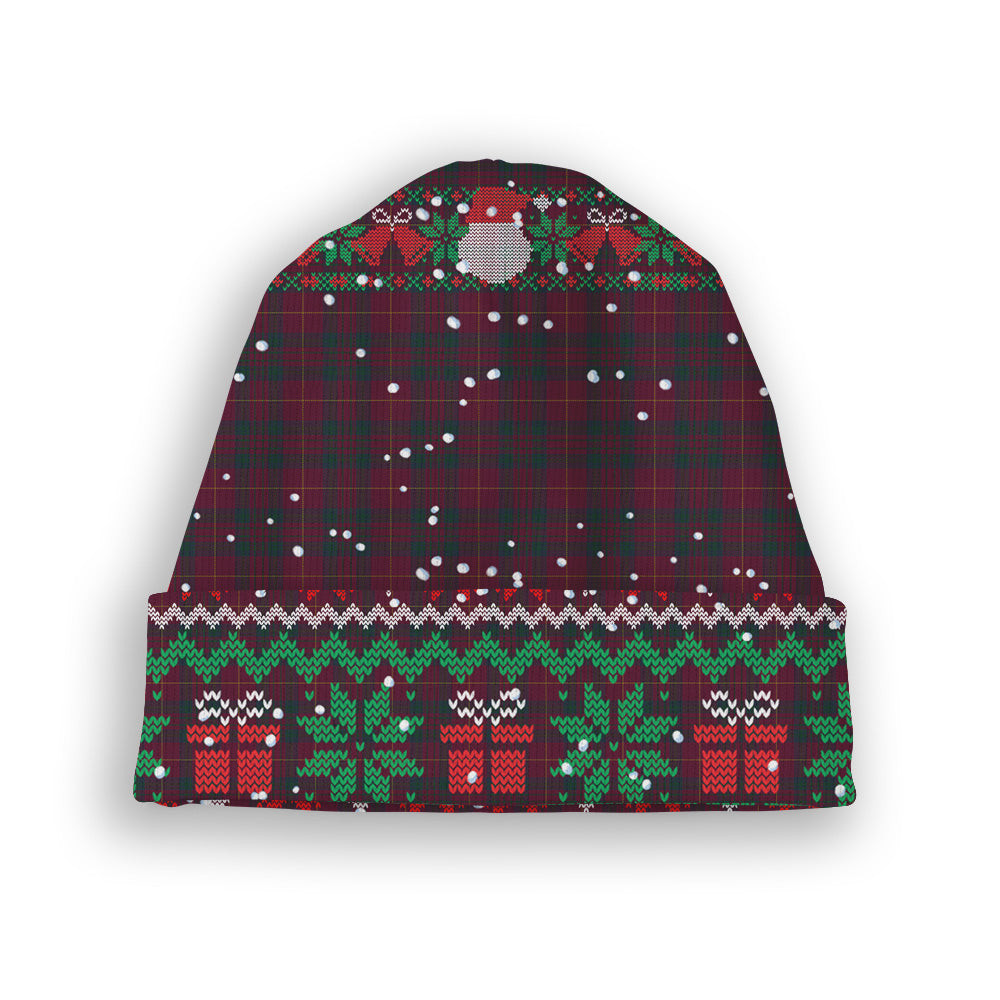 ScotsTee Shop Scottish Wanstall Tartan Plaid Christmas Deer Snowman Snowflake Bell Knit Beanie