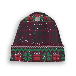 ScotsTee Shop Scottish Wanstall Tartan Plaid Christmas Deer Snowman Snowflake Bell Knit Beanie