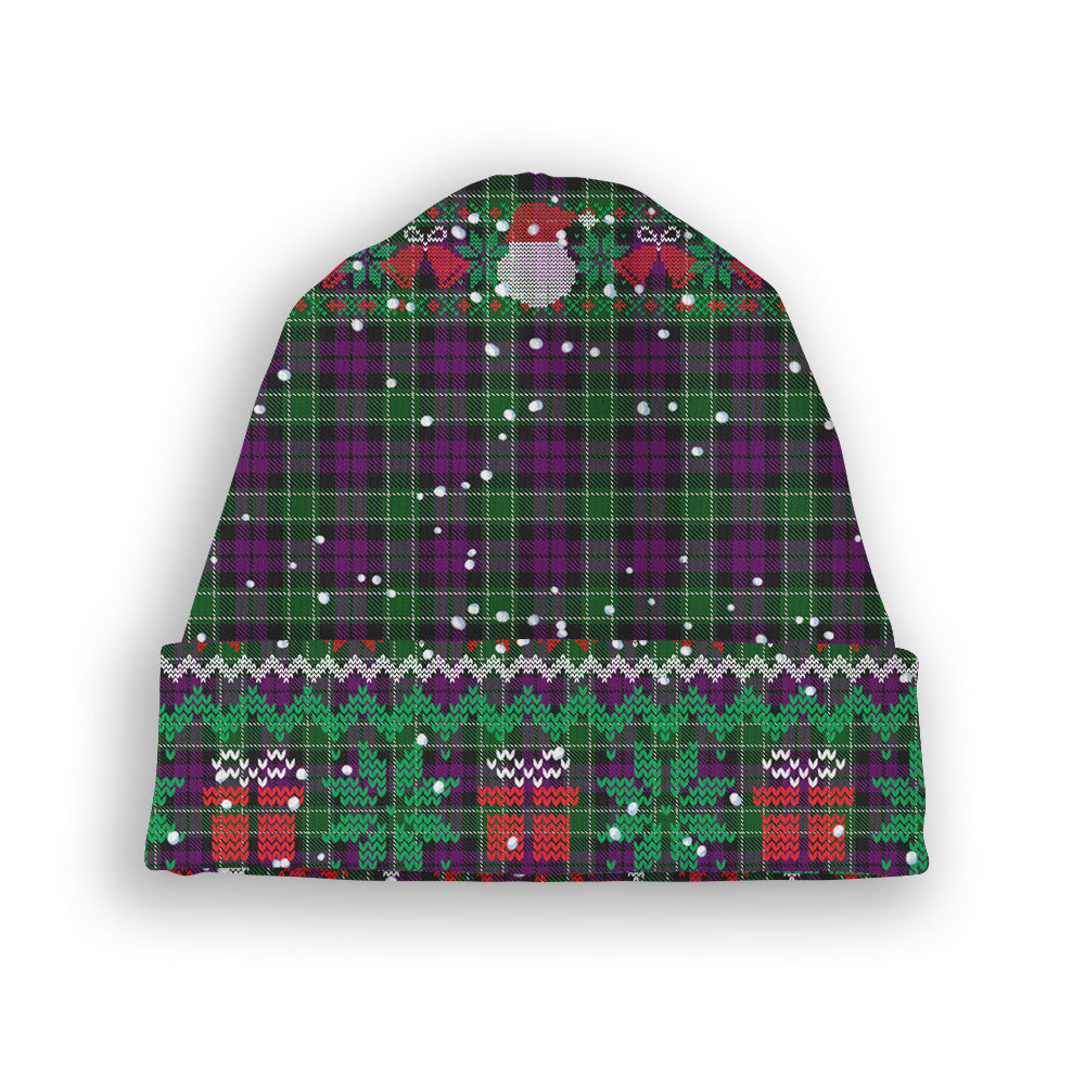 ScotsTee Shop Scottish Wilsons 158 Tartan Plaid Christmas Deer Snowman Snowflake Bell Knit Beanie