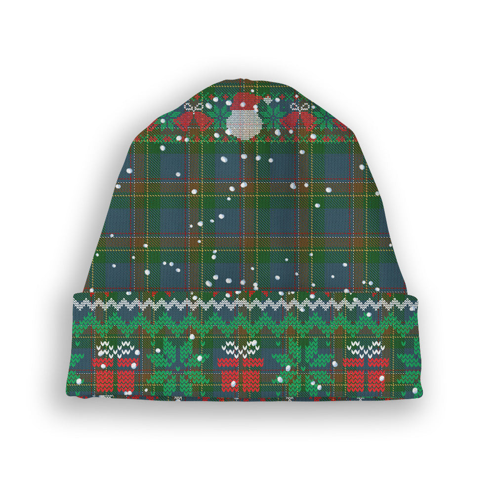 ScotsTee Shop Scottish Yorkland Tartan Plaid Christmas Deer Snowman Snowflake Bell Knit Beanie