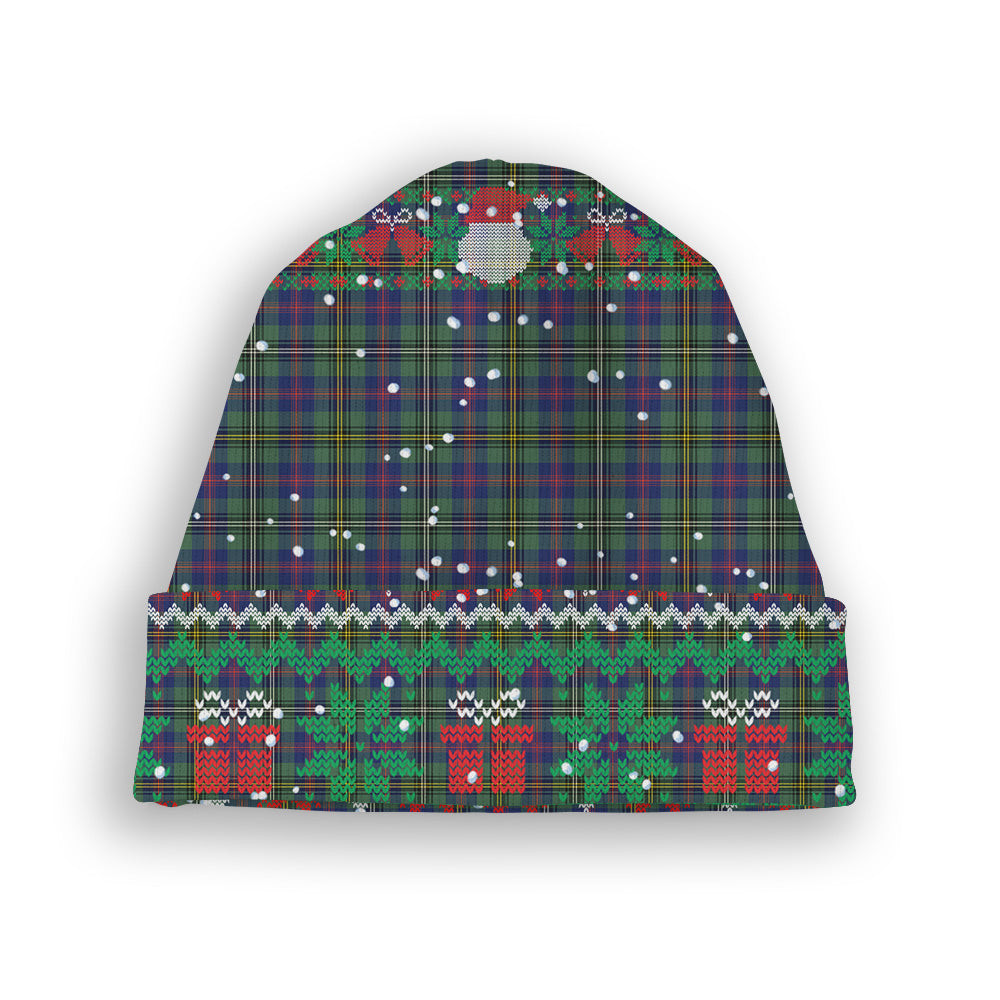 ScotsTee Shop Scottish Wood SC Tartan Plaid Christmas Deer Snowman Snowflake Bell Knit Beanie