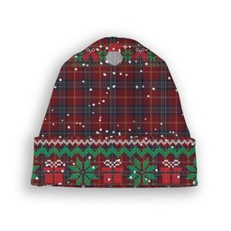 ScotsTee Shop Scottish YMCA Tartan Plaid Christmas Deer Snowman Snowflake Bell Knit Beanie