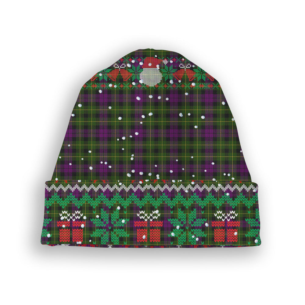 ScotsTee Shop Scottish Wilsons 064 Tartan Plaid Christmas Deer Snowman Snowflake Bell Knit Beanie