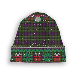 ScotsTee Shop Scottish Wilsons 064 Tartan Plaid Christmas Deer Snowman Snowflake Bell Knit Beanie
