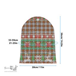 ScotsTee Shop Scottish Young, Christina Tartan Plaid Christmas Deer Snowman Snowflake Bell Knit Beanie