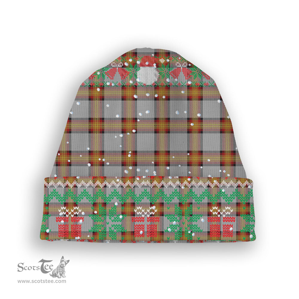 ScotsTee Shop Scottish Young, Christina Tartan Plaid Christmas Deer Snowman Snowflake Bell Knit Beanie