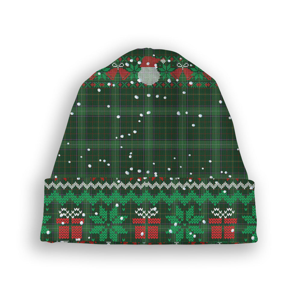 ScotsTee Shop Scottish Walsh Tartan Plaid Christmas Deer Snowman Snowflake Bell Knit Beanie