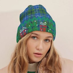 ScotsTee Shop Scottish Wishart Hunting Ancient Clan Tartan Plaid Christmas Deer Snowman Snowflake Bell Knit Beanie