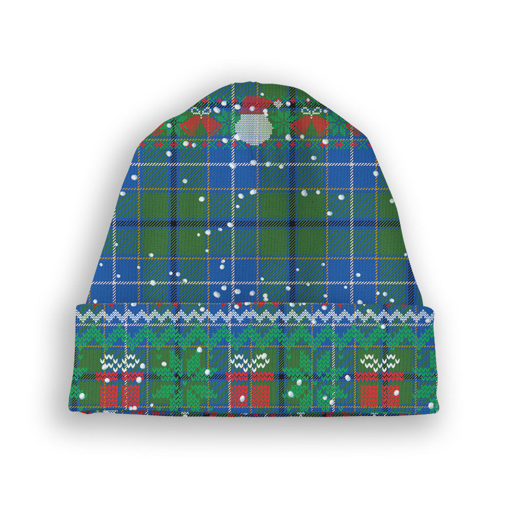 ScotsTee Shop Scottish Wishart Hunting Ancient Clan Tartan Plaid Christmas Deer Snowman Snowflake Bell Knit Beanie