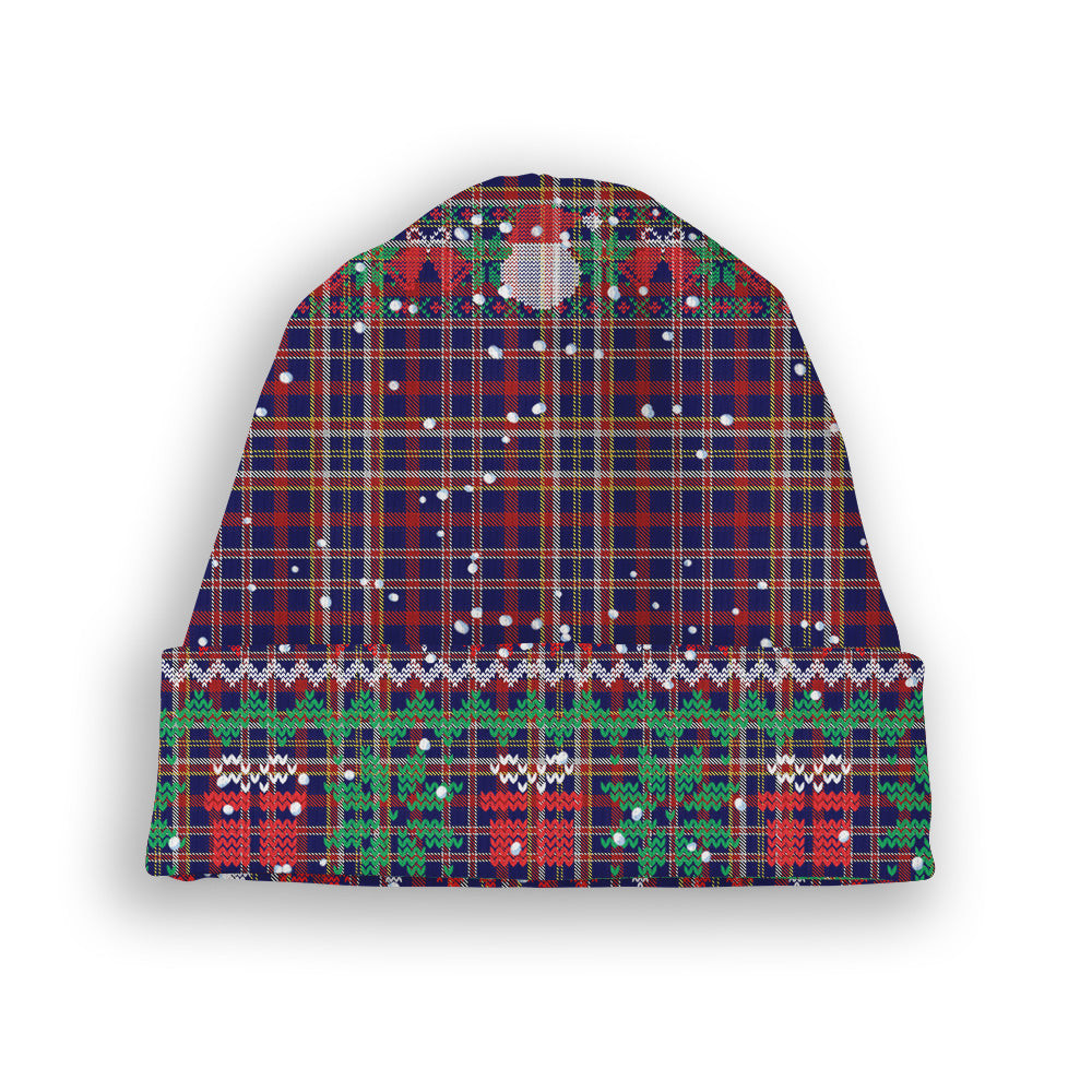 ScotsTee Shop Scottish YTL Tartan Plaid Christmas Deer Snowman Snowflake Bell Knit Beanie