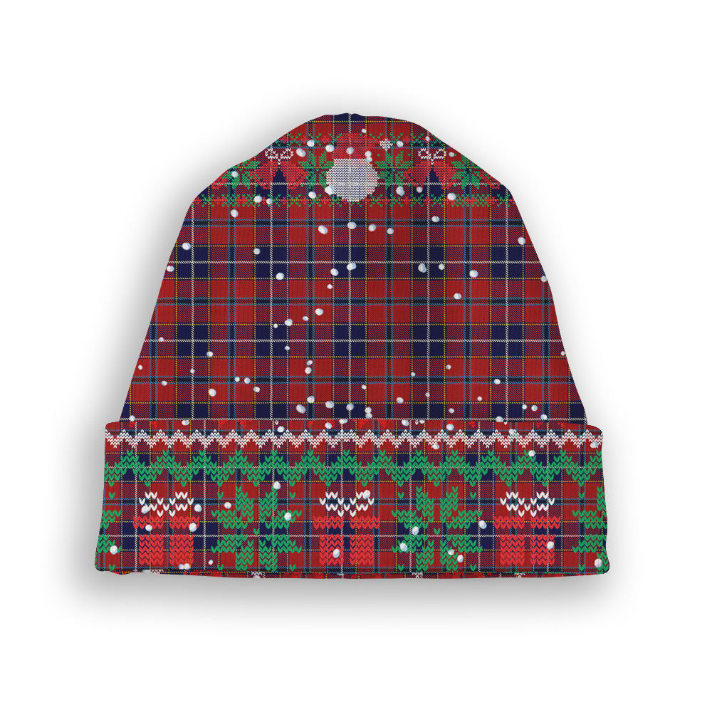 ScotsTee Shop Scottish Wishart Dress Tartan Plaid Christmas Deer Snowman Snowflake Bell Knit Beanie