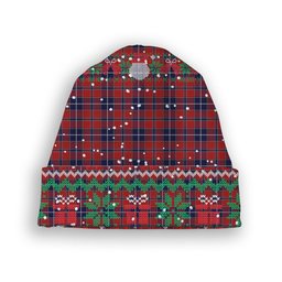 ScotsTee Shop Scottish Wishart Dress Tartan Plaid Christmas Deer Snowman Snowflake Bell Knit Beanie