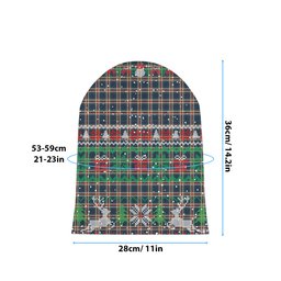 ScotsTee Shop Scottish Yusra (Malay) Tartan Plaid Christmas Deer Snowman Snowflake Bell Knit Beanie
