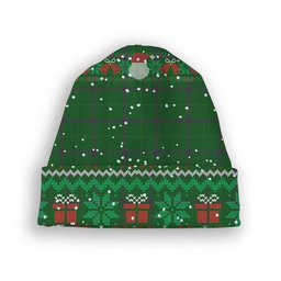 ScotsTee Shop Scottish Walters Tartan Plaid Christmas Deer Snowman Snowflake Bell Knit Beanie