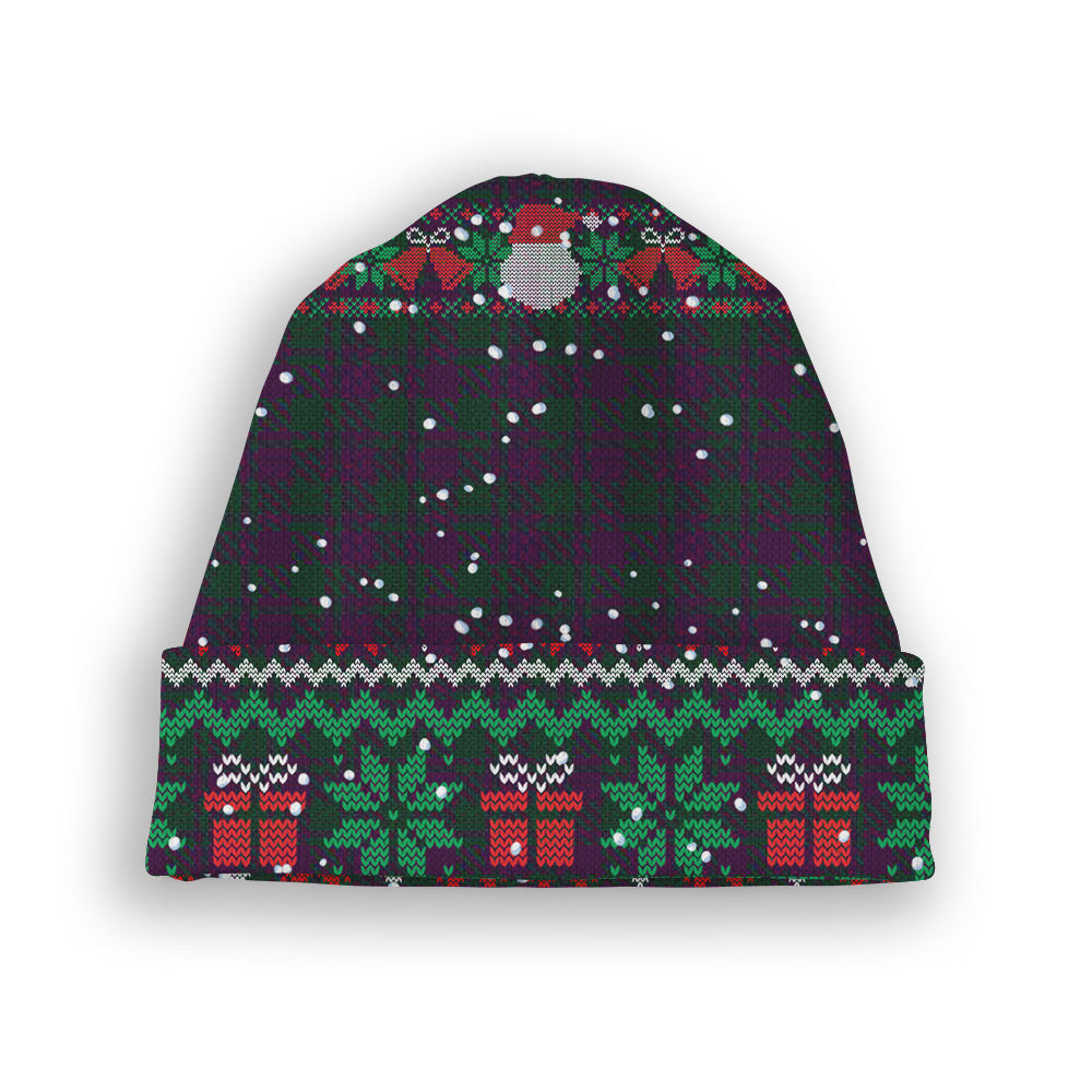 ScotsTee Shop Scottish Wilsons 211 Tartan Plaid Christmas Deer Snowman Snowflake Bell Knit Beanie