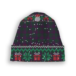 ScotsTee Shop Scottish Wilsons 211 Tartan Plaid Christmas Deer Snowman Snowflake Bell Knit Beanie