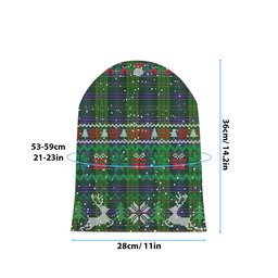ScotsTee Shop Scottish Young, Melvina Tartan Plaid Christmas Deer Snowman Snowflake Bell Knit Beanie