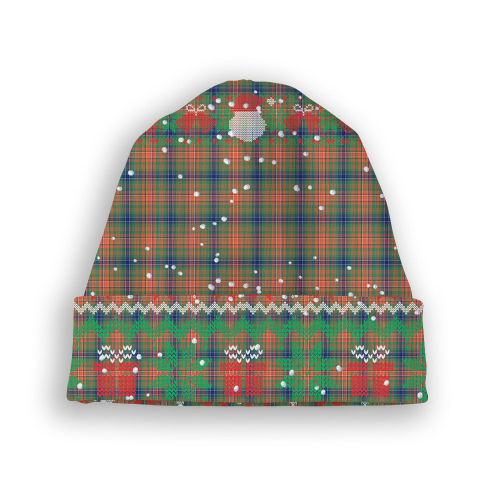 ScotsTee Shop Scottish Wilson Ancient Tartan Plaid Christmas Deer Snowman Snowflake Bell Knit Beanie