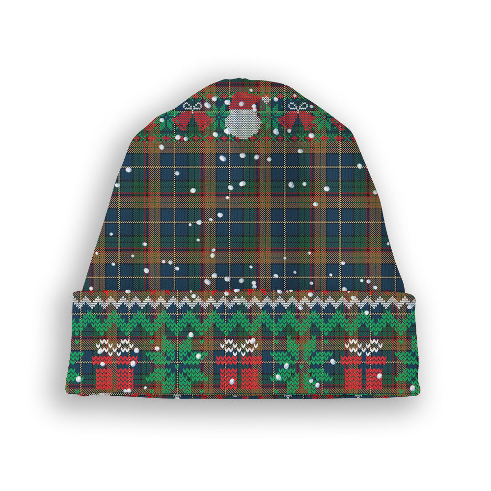 ScotsTee Shop Scottish Yeomans (2016) Tartan Plaid Christmas Deer Snowman Snowflake Bell Knit Beanie