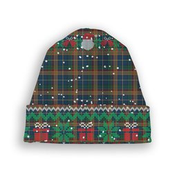 ScotsTee Shop Scottish Yeomans (2016) Tartan Plaid Christmas Deer Snowman Snowflake Bell Knit Beanie