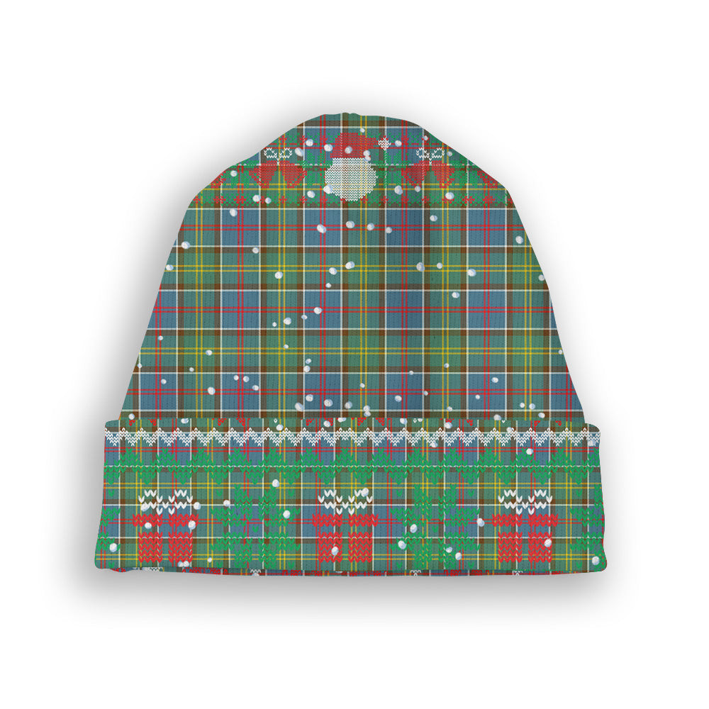 ScotsTee Shop Scottish Whitelaw Tartan Plaid Christmas Deer Snowman Snowflake Bell Knit Beanie