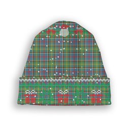 ScotsTee Shop Scottish Whitelaw Tartan Plaid Christmas Deer Snowman Snowflake Bell Knit Beanie