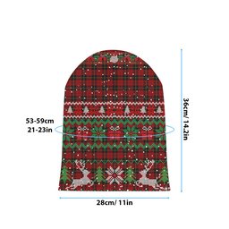 ScotsTee Shop Scottish Wallace Tartan Plaid Christmas Deer Snowman Snowflake Bell Knit Beanie