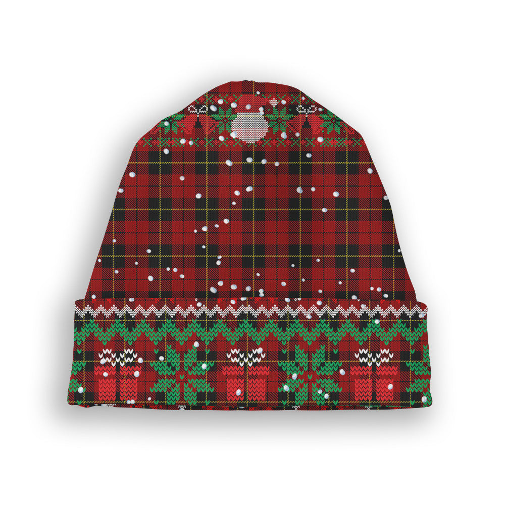 ScotsTee Shop Scottish Wallace Tartan Plaid Christmas Deer Snowman Snowflake Bell Knit Beanie