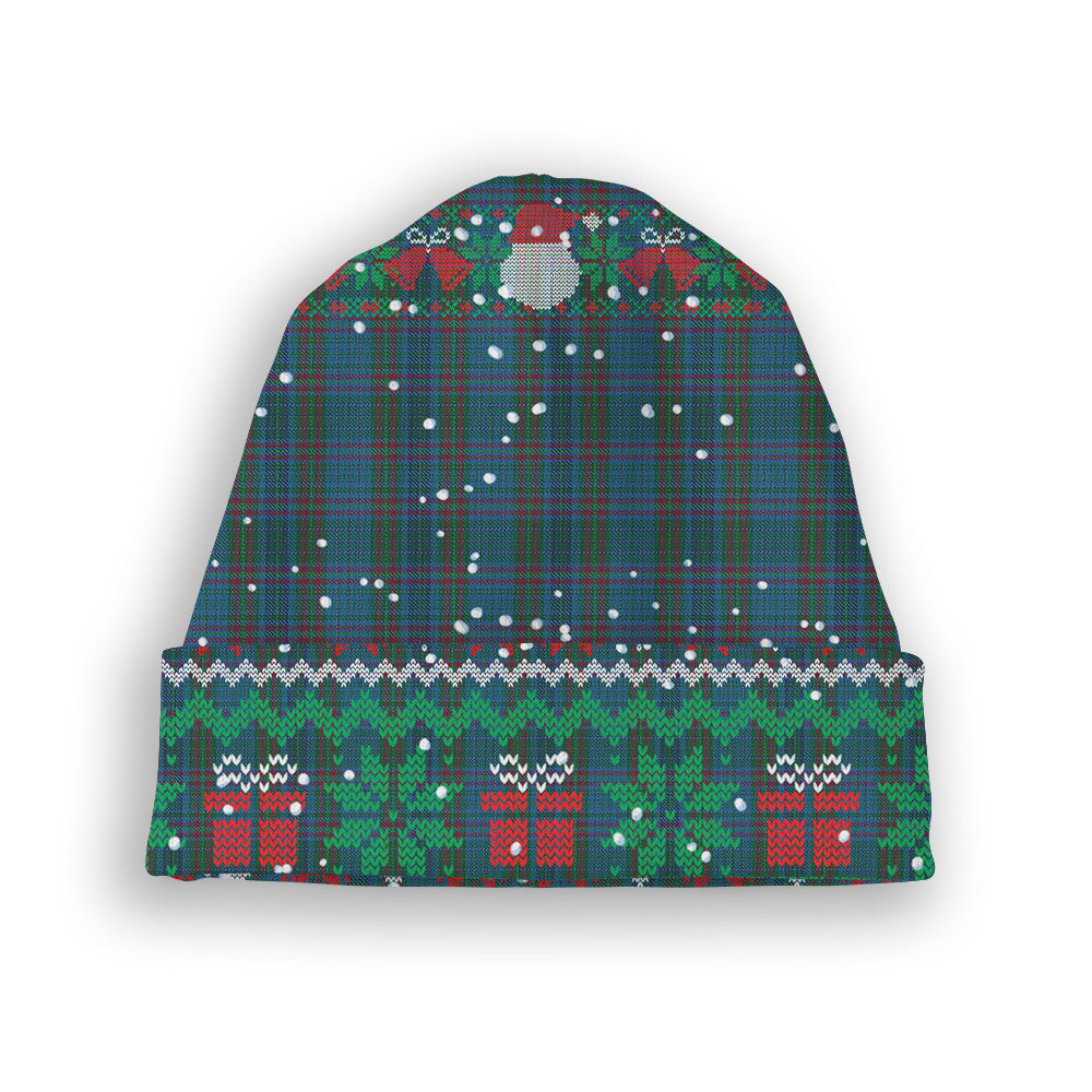 ScotsTee Shop Scottish Watkins of Wales Tartan Plaid Christmas Deer Snowman Snowflake Bell Knit Beanie