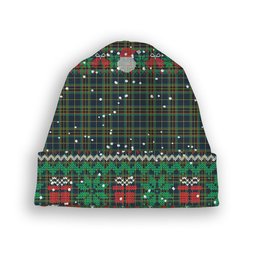 ScotsTee Shop Scottish Young Enterprise Scotland Tartan Plaid Christmas Deer Snowman Snowflake Bell Knit Beanie