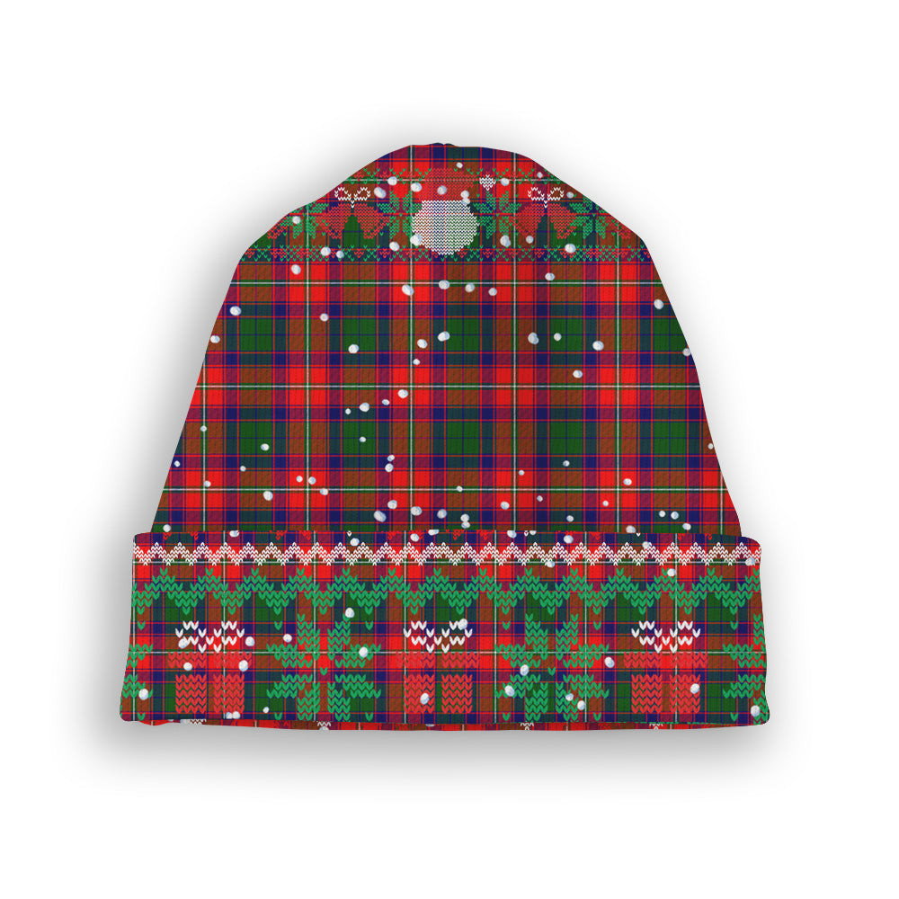 ScotsTee Shop Scottish Wauchope Tartan Plaid Christmas Deer Snowman Snowflake Bell Knit Beanie