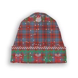 ScotsTee Shop Scottish Wishart Dress Ancient Tartan Plaid Christmas Deer Snowman Snowflake Bell Knit Beanie