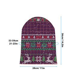 ScotsTee Shop Scottish Yoichi Tartan Plaid Christmas Deer Snowman Snowflake Bell Knit Beanie