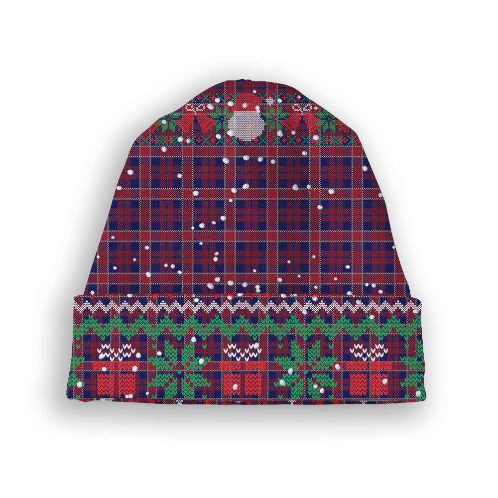 ScotsTee Shop Scottish Yoichi Tartan Plaid Christmas Deer Snowman Snowflake Bell Knit Beanie
