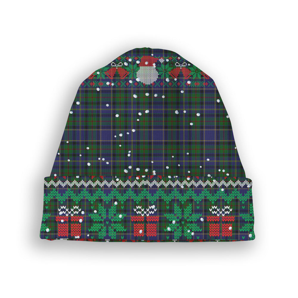 ScotsTee Shop Scottish Whitworth 2003 Tartan Plaid Christmas Deer Snowman Snowflake Bell Knit Beanie
