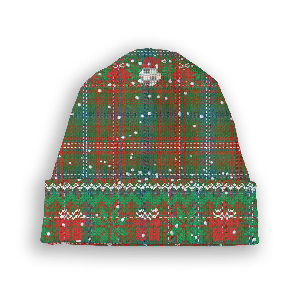 ScotsTee Shop Scottish Wilson Ancient Clan Tartan Plaid Christmas Deer Snowman Snowflake Bell Knit Beanie