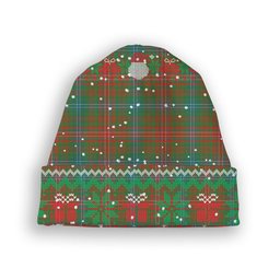 ScotsTee Shop Scottish Wilson Ancient Clan Tartan Plaid Christmas Deer Snowman Snowflake Bell Knit Beanie