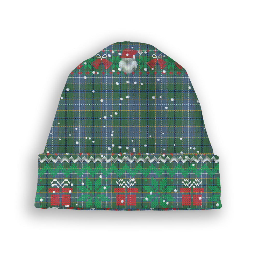 ScotsTee Shop Scottish Wishart Hunting Ancient Tartan Plaid Christmas Deer Snowman Snowflake Bell Knit Beanie