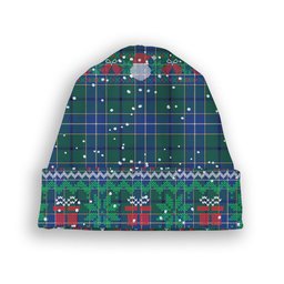 ScotsTee Shop Scottish Wishart Hunting Modern Clan Tartan Plaid Christmas Deer Snowman Snowflake Bell Knit Beanie