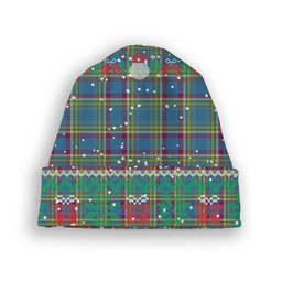ScotsTee Shop Scottish Yukon Tartan Plaid Christmas Deer Snowman Snowflake Bell Knit Beanie