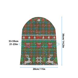 ScotsTee Shop Scottish Wilson Janet Ancient Clan Tartan Plaid Christmas Deer Snowman Snowflake Bell Knit Beanie