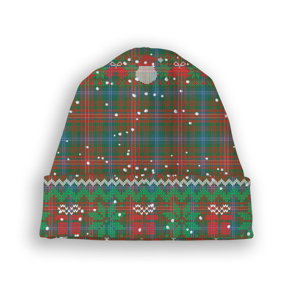 ScotsTee Shop Scottish Wilson Janet Ancient Clan Tartan Plaid Christmas Deer Snowman Snowflake Bell Knit Beanie